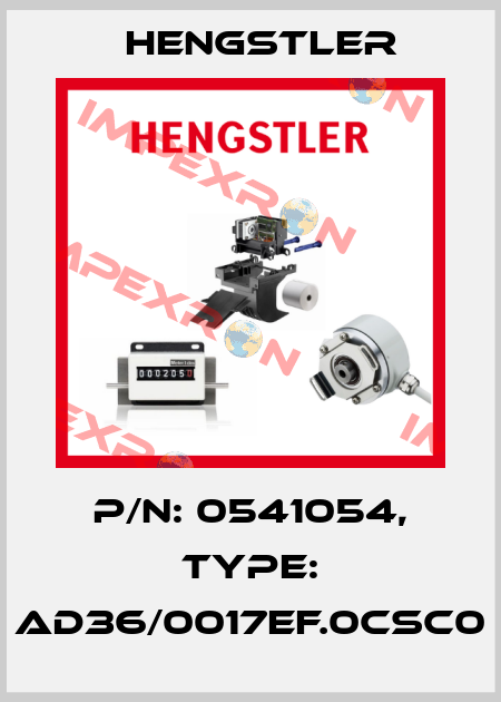 p/n: 0541054, Type: AD36/0017EF.0CSC0 Hengstler