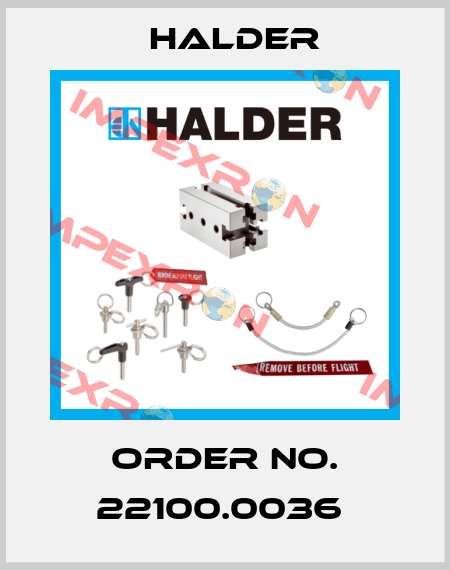 Order No. 22100.0036  Halder