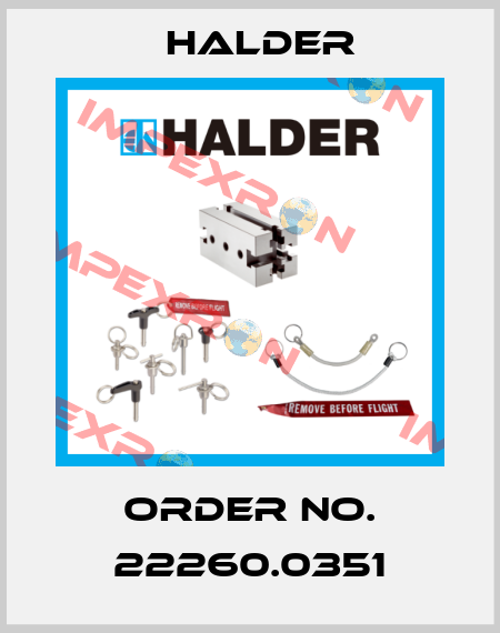 Order No. 22260.0351 Halder