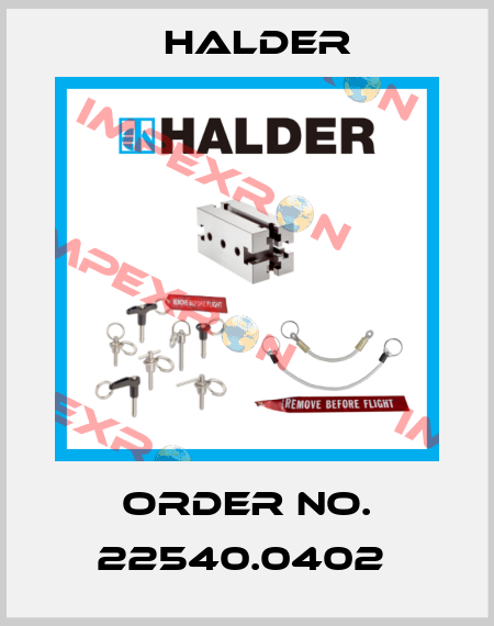 Order No. 22540.0402  Halder
