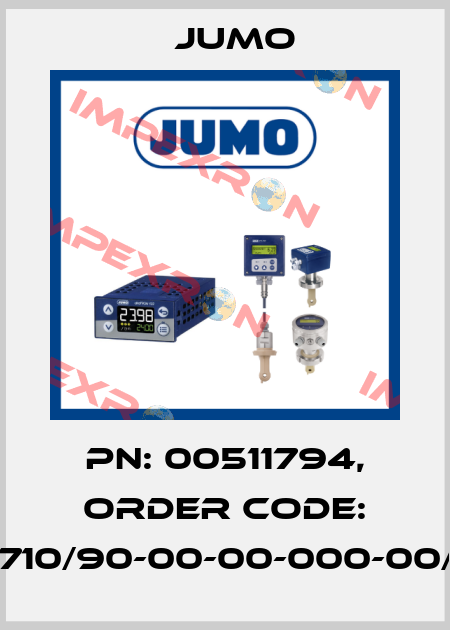 PN: 00511794, Order code: 606710/90-00-00-000-00/000 Jumo