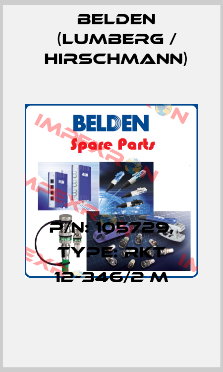 P/N: 105729, Type: RKT 12-346/2 M Belden (Lumberg / Hirschmann)