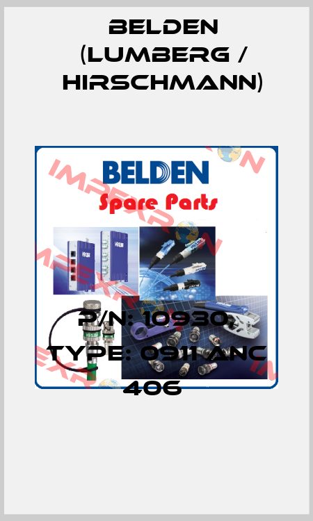 P/N: 10930, Type: 0911 ANC 406  Belden (Lumberg / Hirschmann)