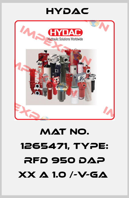 Mat No. 1265471, Type: RFD 950 DAP XX A 1.0 /-V-GA  Hydac