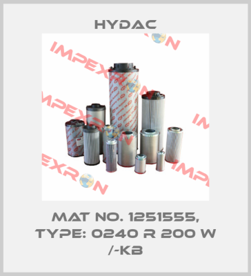 Mat No. 1251555, Type: 0240 R 200 W /-KB Hydac