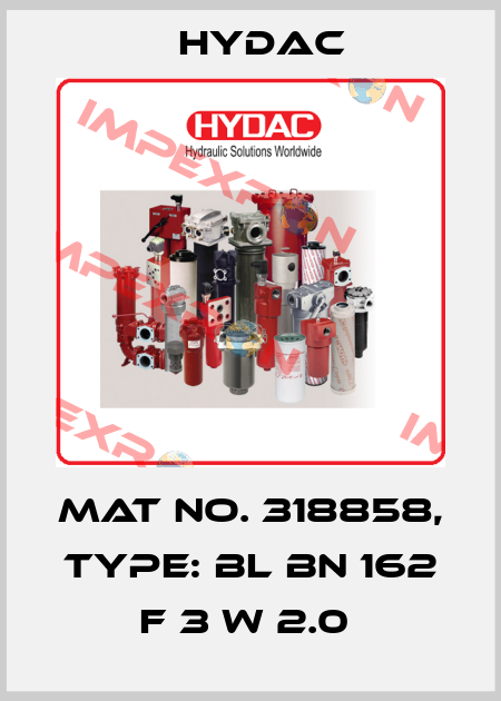Mat No. 318858, Type: BL BN 162 F 3 W 2.0  Hydac