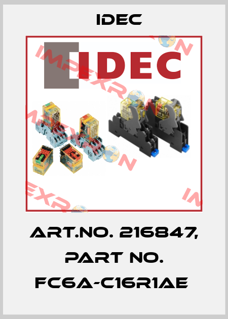 Art.No. 216847, Part No. FC6A-C16R1AE  Idec