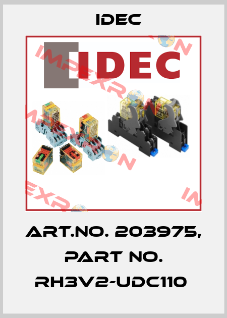 Art.No. 203975, Part No. RH3V2-UDC110  Idec