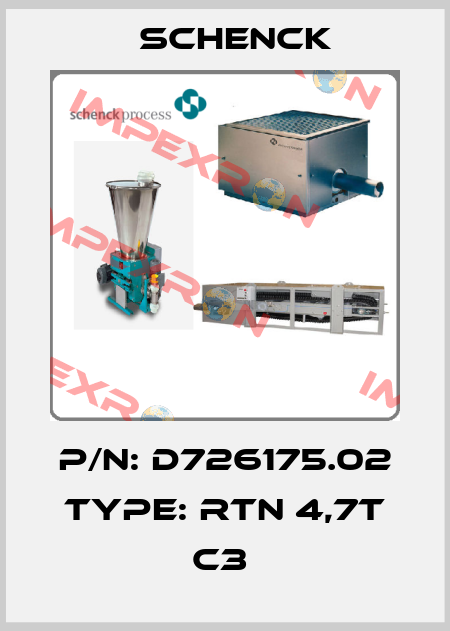 P/N: D726175.02 Type: RTN 4,7t C3  Schenck