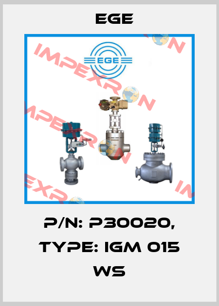 p/n: P30020, Type: IGM 015 WS Ege