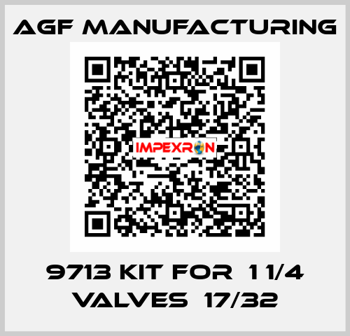 9713 Kit for  1 1/4 valves  17/32 Agf Manufacturing