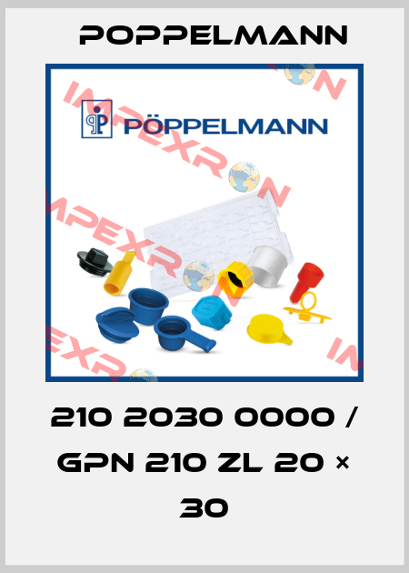 210 2030 0000 / GPN 210 ZL 20 × 30 Poppelmann