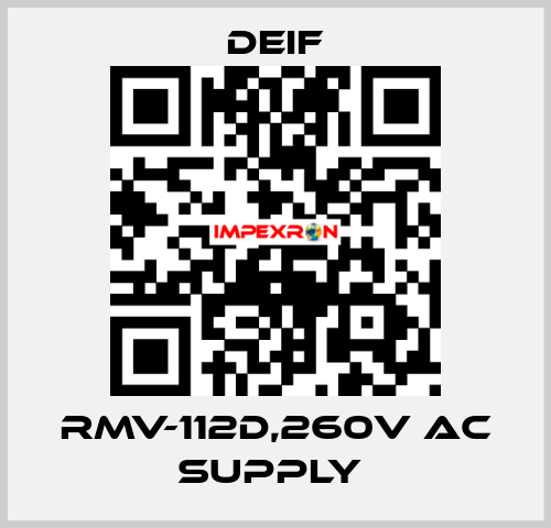 RMV-112D,260V AC SUPPLY  Deif