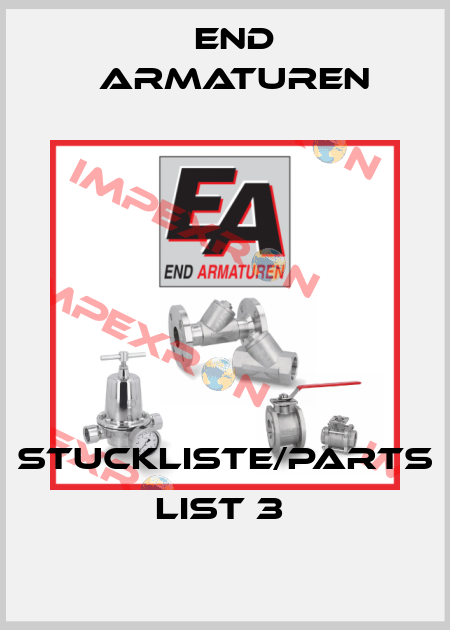 stuckliste/parts list 3  End Armaturen