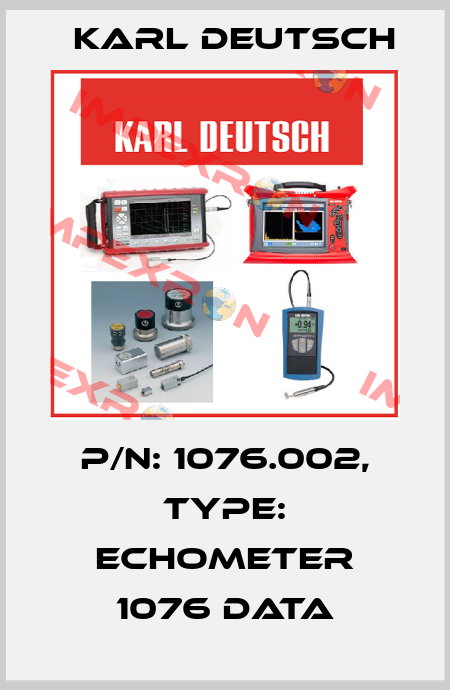 P/N: 1076.002, Type: ECHOMETER 1076 Data Karl Deutsch