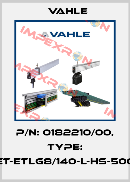 P/n: 0182210/00, Type: ET-ETLG8/140-L-HS-500 Vahle