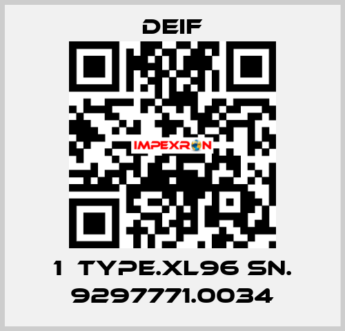 1  TYPE.XL96 SN. 9297771.0034 Deif