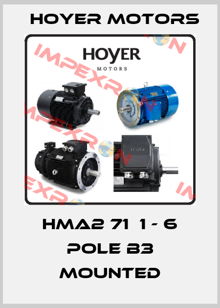 HMA2 71  1 - 6 pole B3 Mounted Hoyer Motors