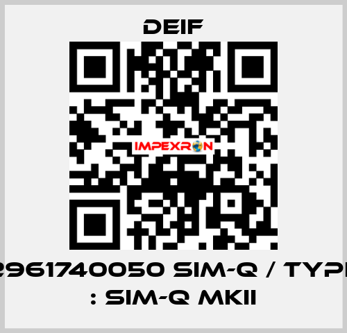 2961740050 SIM-Q / Type : SIM-Q MKII Deif