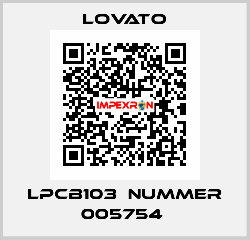 LPCB103  Nummer 005754  Lovato