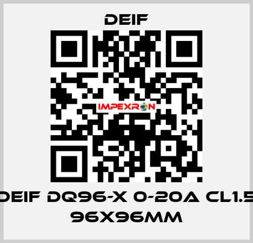 DEIF DQ96-X 0-20A CL1.5 96X96MM Deif