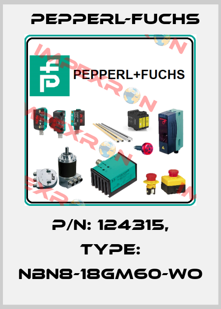 p/n: 124315, Type: NBN8-18GM60-WO Pepperl-Fuchs