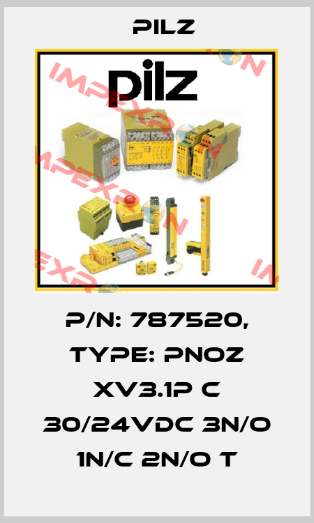 p/n: 787520, Type: PNOZ XV3.1P C 30/24VDC 3n/o 1n/c 2n/o t Pilz