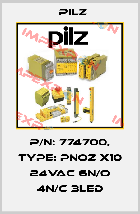 p/n: 774700, Type: PNOZ X10 24VAC 6n/o 4n/c 3LED Pilz