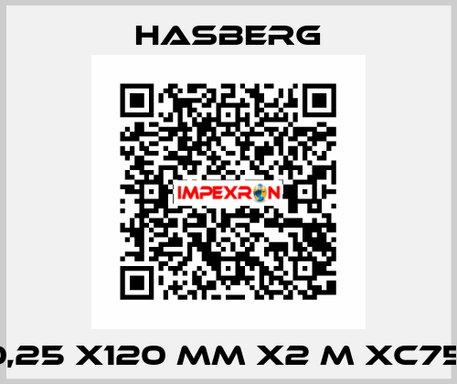 0,25 X120 MM X2 M XC75  Hasberg
