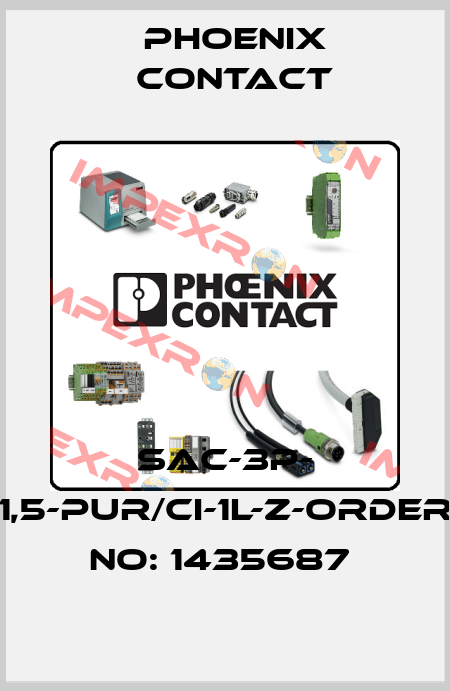 SAC-3P- 1,5-PUR/CI-1L-Z-ORDER NO: 1435687  Phoenix Contact
