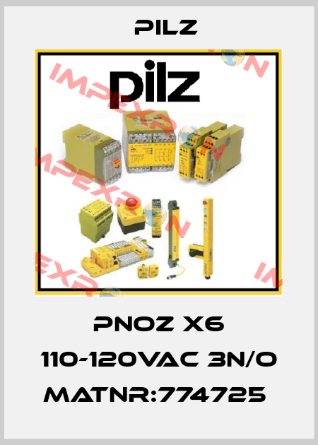 PNOZ X6 110-120VAC 3n/o MatNr:774725  Pilz