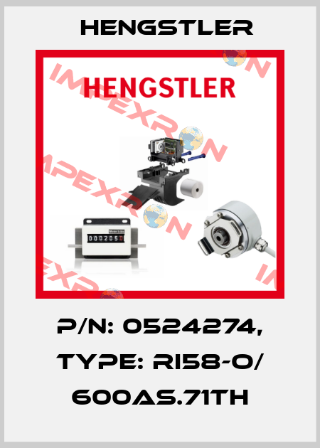 p/n: 0524274, Type: RI58-O/ 600AS.71TH Hengstler