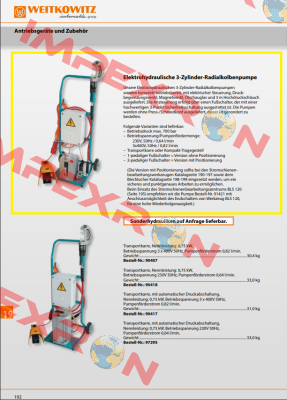 90413/E-Hydraulik auf Transportkarre, 230V, 50Hz, 0,64l/min WEITKOWITZ