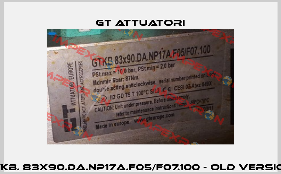 GTKB. 83x90.DA.NP17A.F05/F07.100 - old version  GT Attuatori
