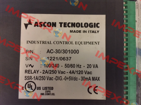 P/N AC-30/301000, SN:1221/0637  Ascon