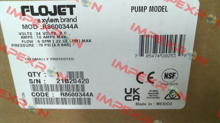 R8600344A Flojet Pump