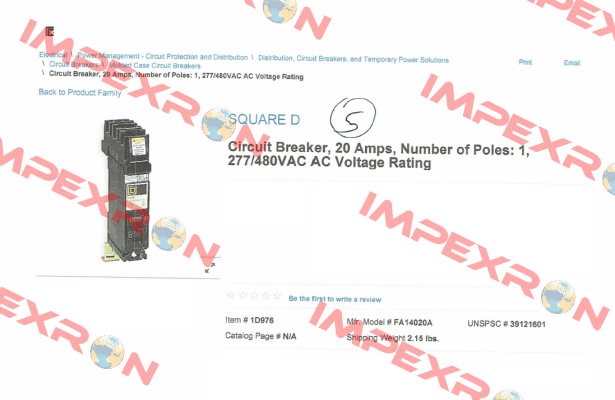 FA14020A  Square D (Schneider Electric)