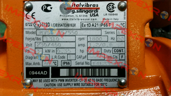 MVSI 15/550 - alternative  MVSI 15/550-S02  Italvibras