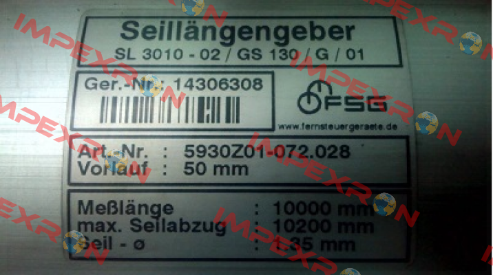 5930Z01-072.028 , SL3010-PK1023MII-GS130   FSG Fernsteuergeräte